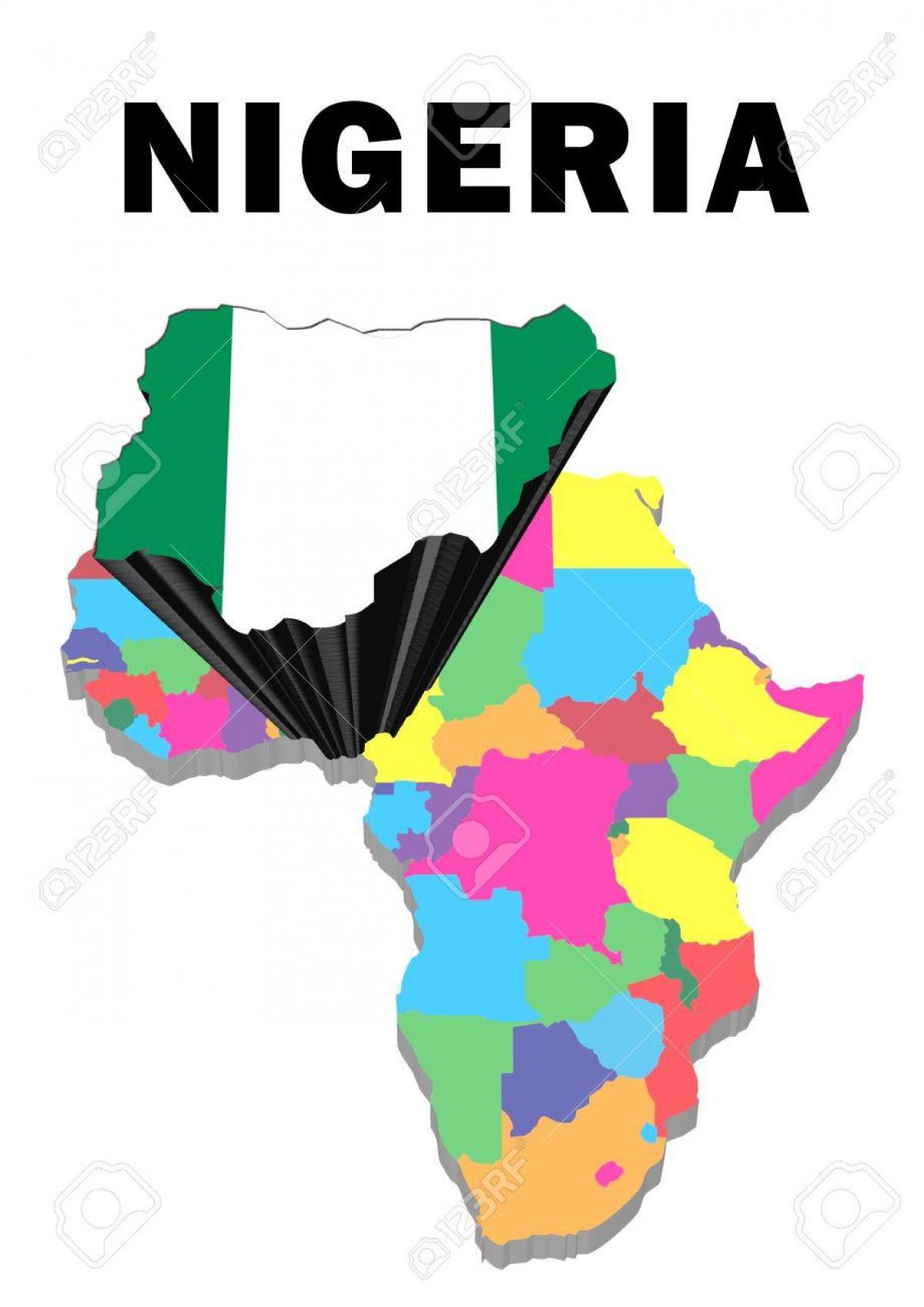 карта Африке са нигерией нагласио