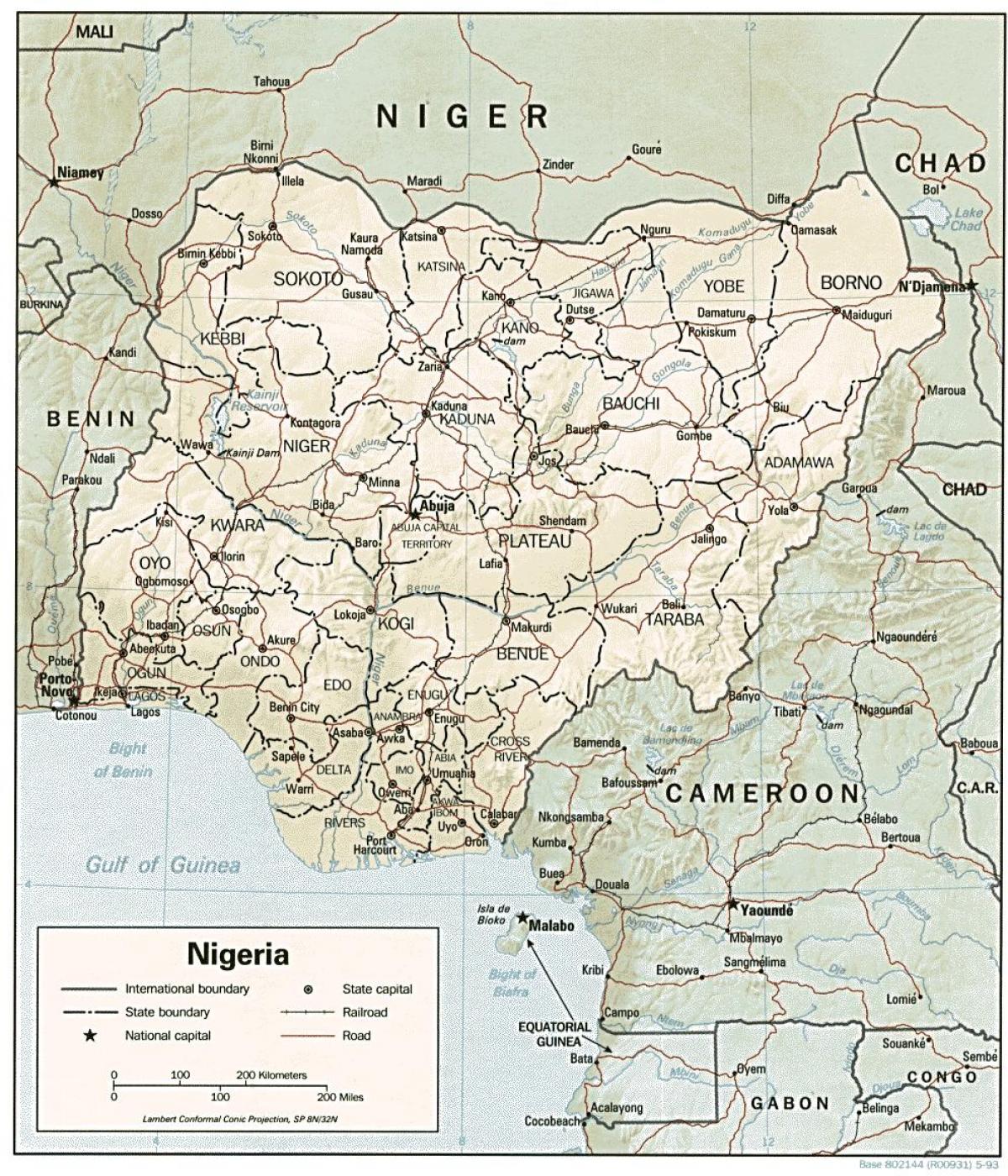 карта шема Нигерија 