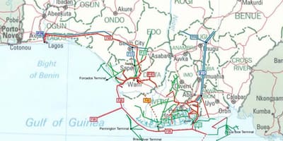 Мапа гасовода Нигерија 