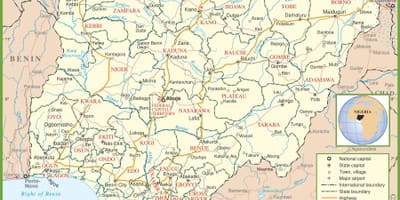 Пуна карта Нигерији
