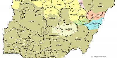 Карта Нигерији са 36 држава